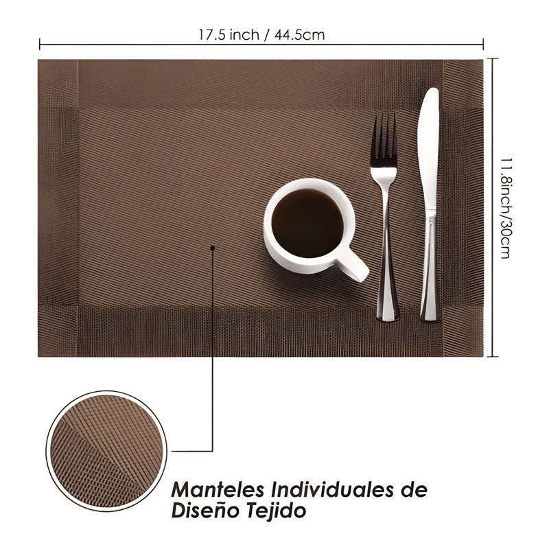 SET 6 INDIVIDUALES DE MESA RECTANGULAR ANTIDESLIZANTES - 1