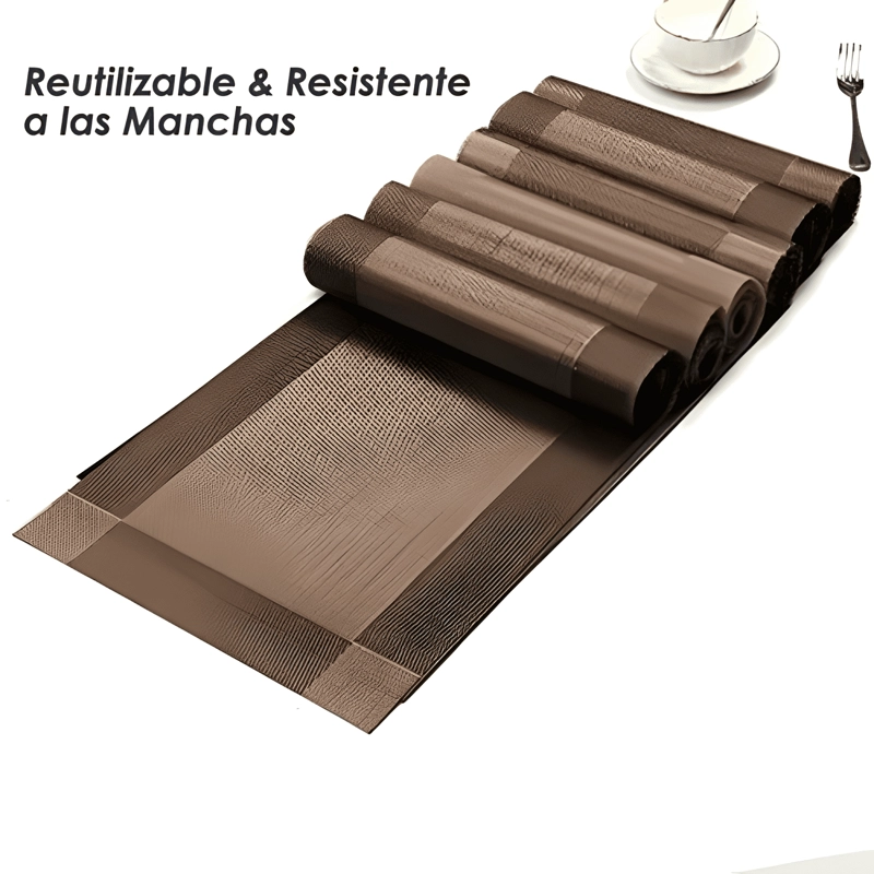 SET 6 INDIVIDUALES DE MESA RECTANGULAR ANTIDESLIZANTES - 4