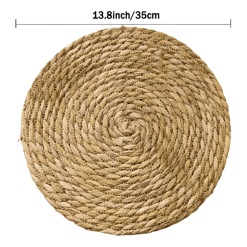 6PCS MANTELES INDIVIDUALES REDONDOS TRENZADOS 35 CM, - 1