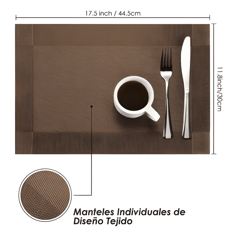SET 6 INDIVIDUALES IMPERMEABLE DE MESA RECTANGULAR DISEÑOS - 1