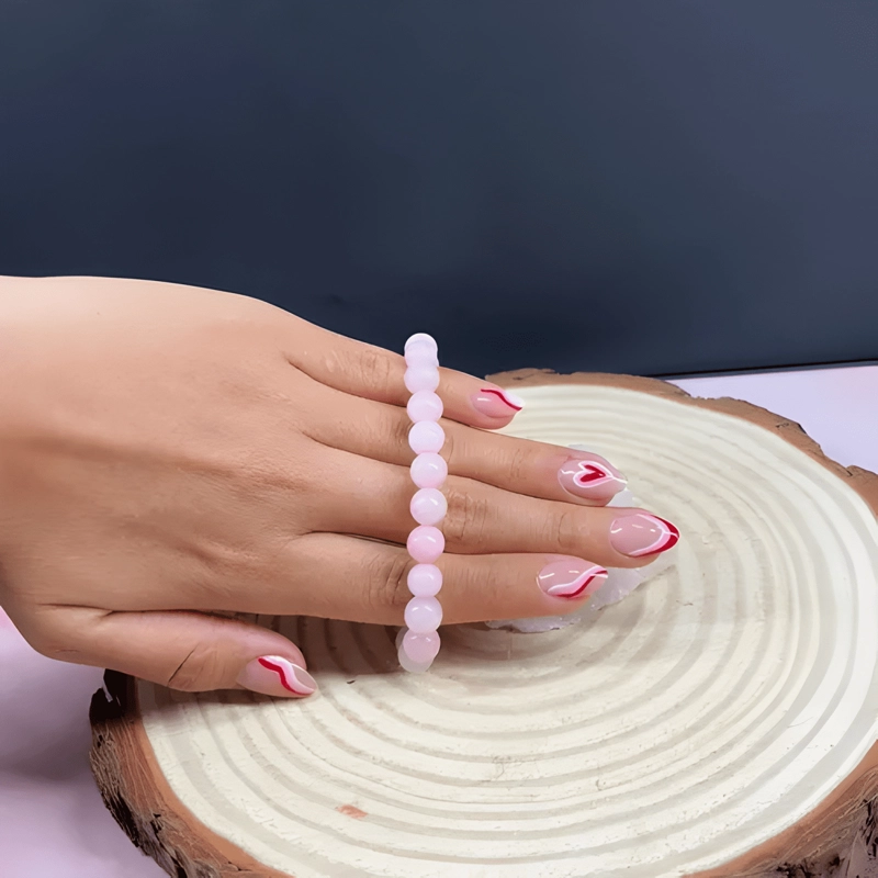 PULSERA PIEDRA NATURAL DE CUARZO ENERGE TICA 16 CM ROSA - 2