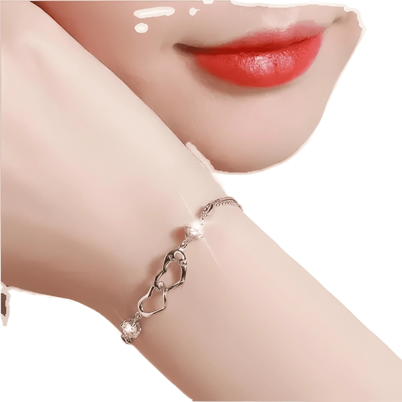 PULSERA ELEGANTE PARA MUJER DAMA CORAZON DE CRISTAL AMOR - 1