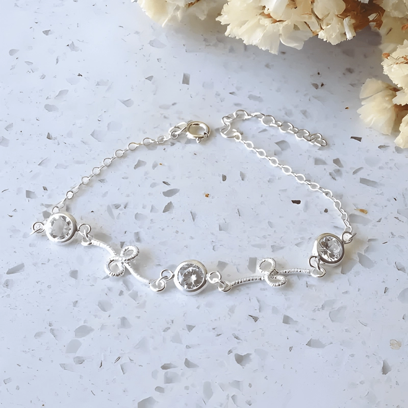 PULSERA DE PLATA 925 PUNTOS BRILLANTE LARGO 21 CM - 1