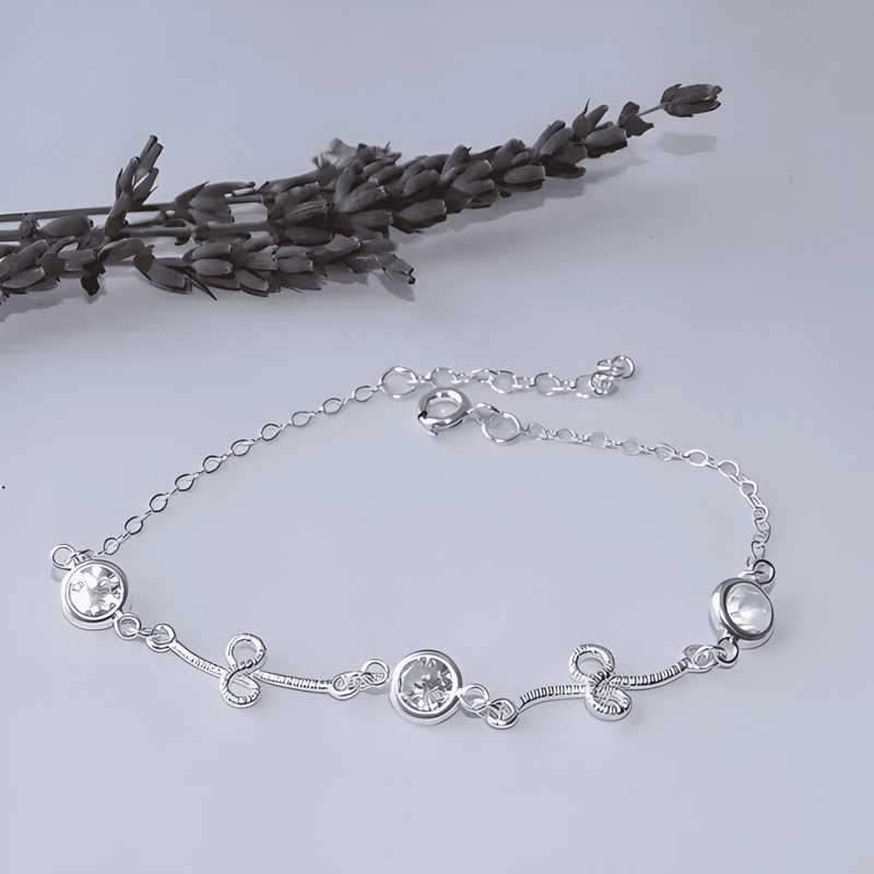 PULSERA DE PLATA 925 PUNTOS BRILLANTE LARGO 21 CM - 2