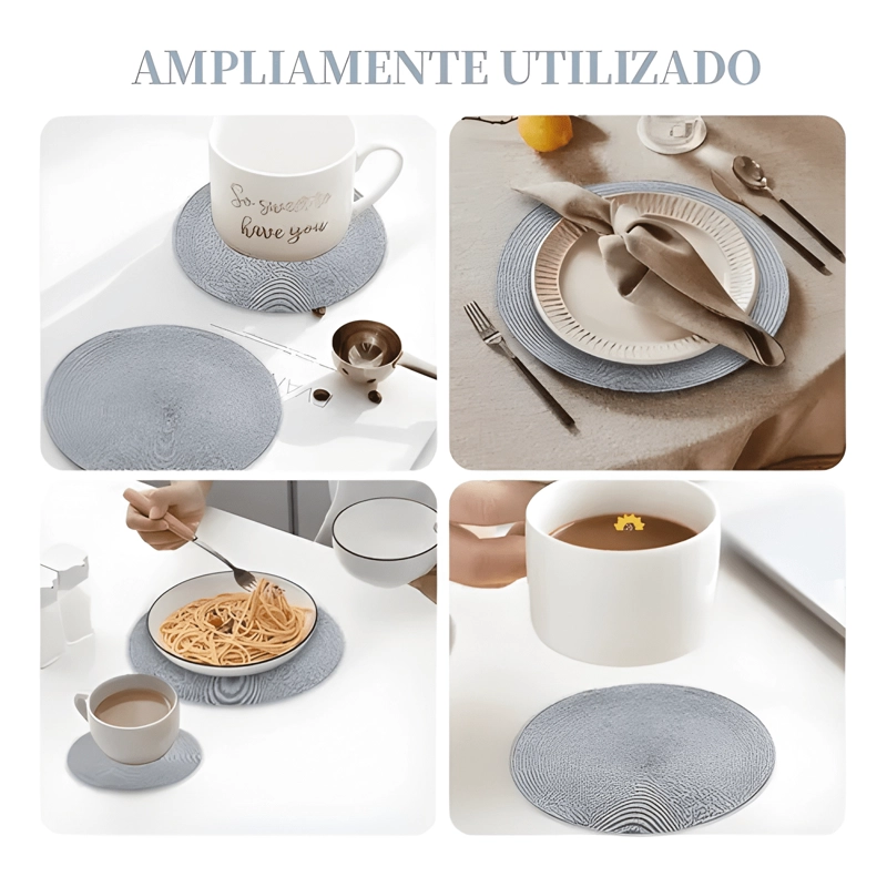 SET DE 12 INDIVIDUALES REDONDOS TRENZADOS6X34CM Y 6X10CM - 2