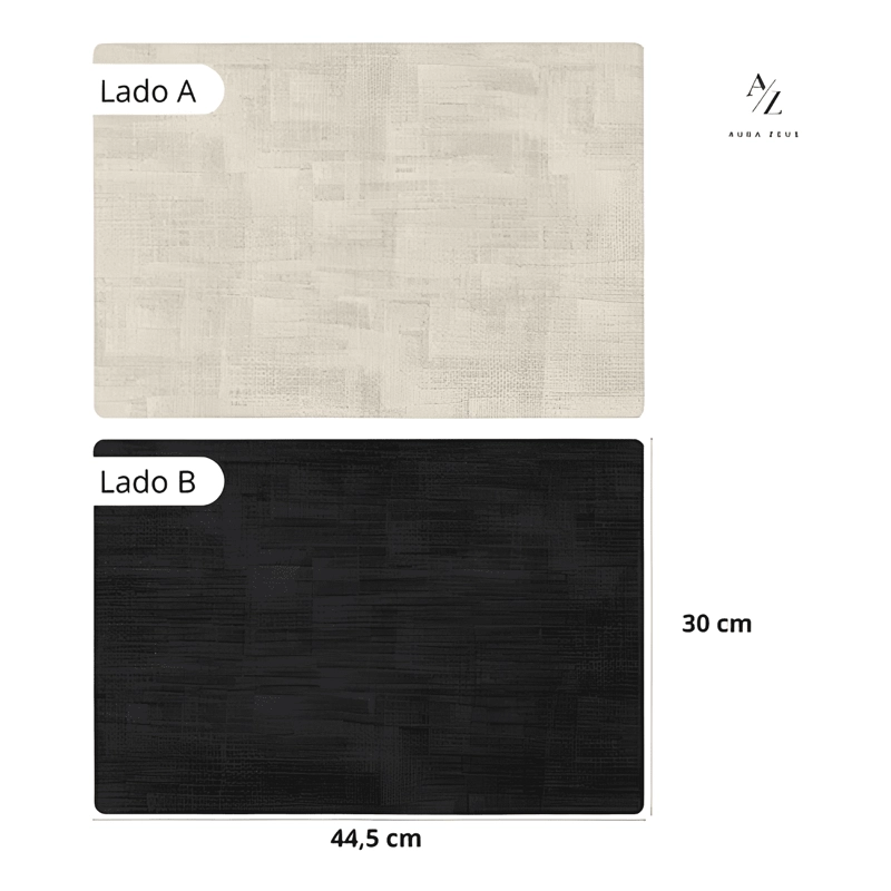 SET 4 INDIVIDUALES IMPERMEABLE ECOCUERO ANTIMANCHA 2 EN 1 #3 - 1