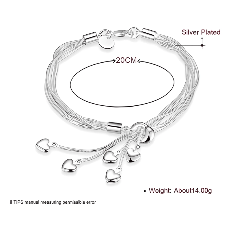PULSERA BRAZALETE PLATA 925+REGALO ANIVERSARIO CORAZON - 3