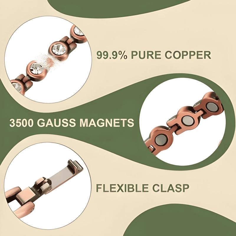 PULSERA COBRE MAGNE TICA - IMANES TERAPIA - BRAZALETE #8 - 2