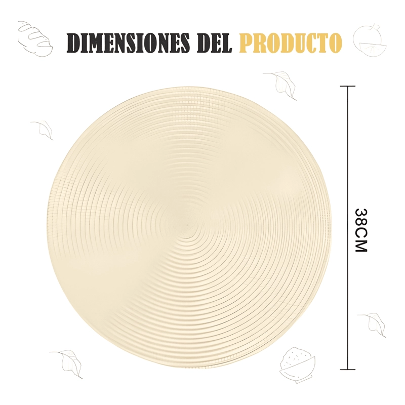 SET 6 INDIVIDUALES MANTELES REDONDOS TRENZADOS 38CM #2 - 1