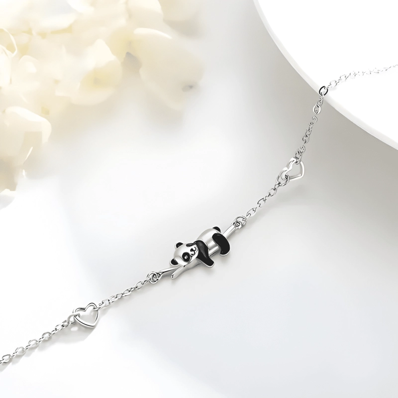 PULSERA DE PLATA 925 PANDA ANIMALES NOVIA PAREJA MUJER - 2