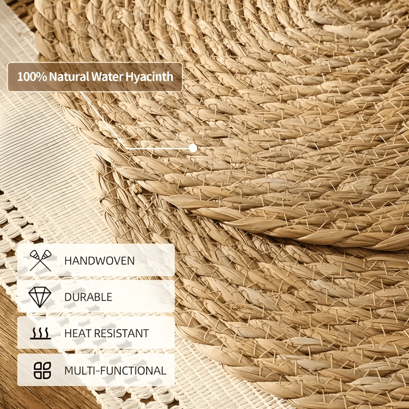 SET 12 INDIVIDUALES MANTEL FIBRA NATURAL 35CM+11CM PACK12 - 1