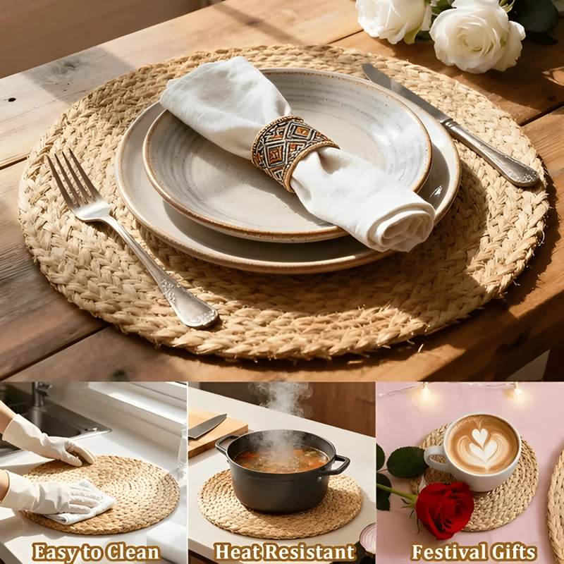 SET 12 INDIVIDUALES MANTEL FIBRA NATURAL 35CM+11CM PACK12 - 2