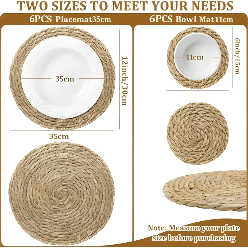SET 12 INDIVIDUALES MANTEL FIBRA NATURAL 35CM+11CM PACK12 - 4