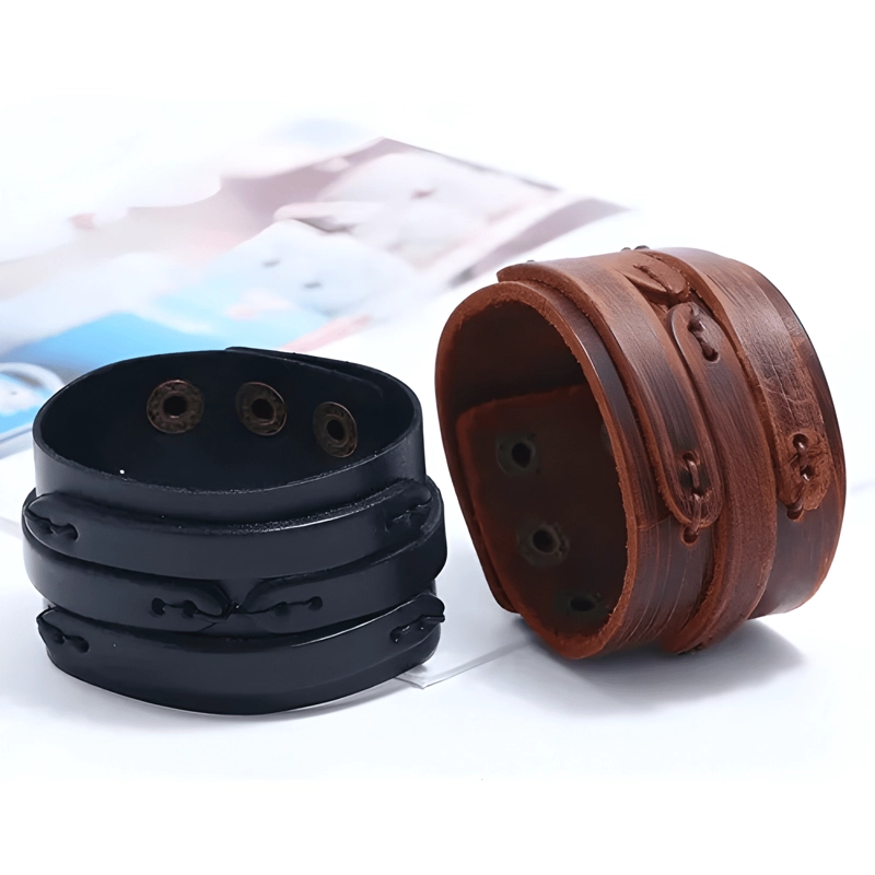 BRAZALETE CUERO HOMBRE AQUILES - 2
