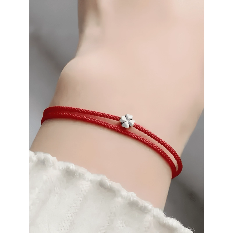 PULSERA DE HILO TRE BOL DE LA SUERTE PROTECCION ROJO - 3
