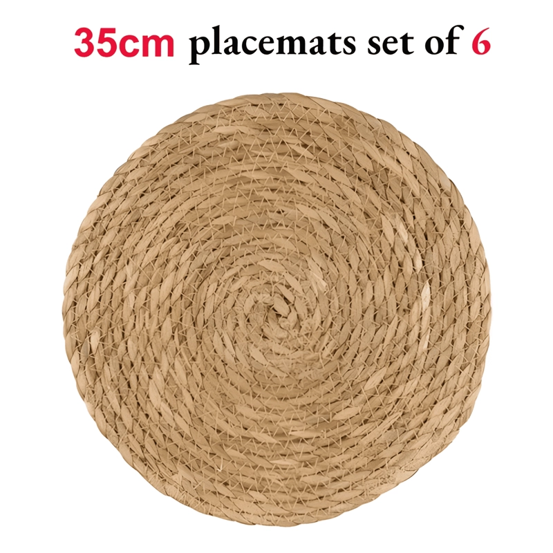 SET 6 INDIVIDUALES MANTEL FIBRA NATURAL YUTE 35 CM - 1