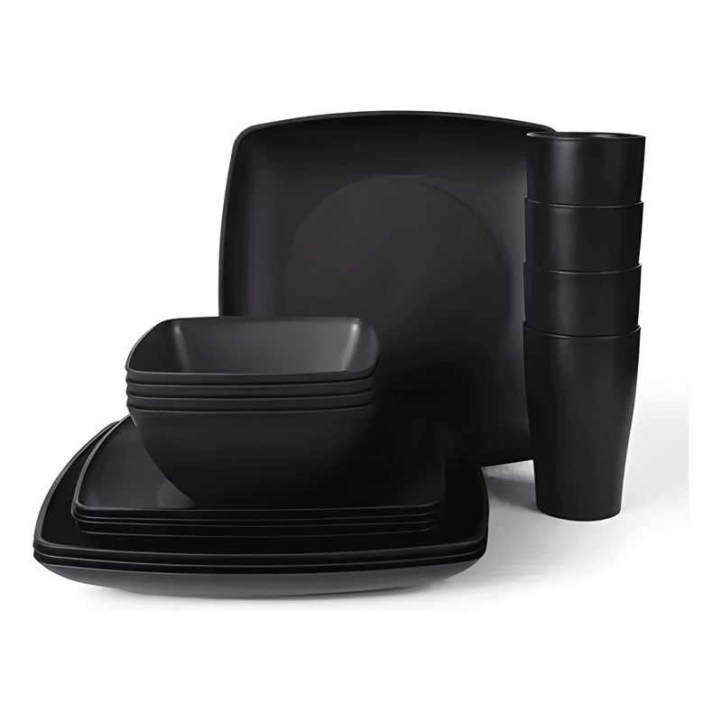 JUEGO VAJILLA COCINA 16PCS PLATOS BOWLS TAZAS DE PAJA TRIGO - 4