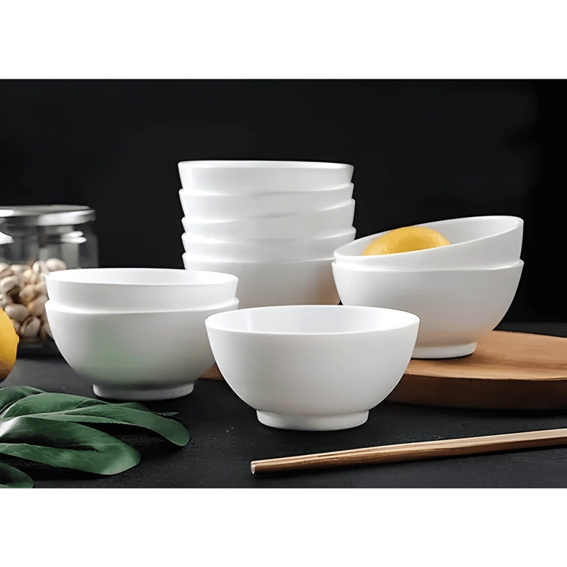 PACK 6 POCILLO BOWL CUENCO DE MELAMINA COCINA 400ML BLANCO - 1