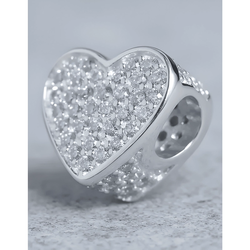 CHARM CORAZON PLATA 925 MICROCIRCONES DIJE PARA PANDORAS - 3