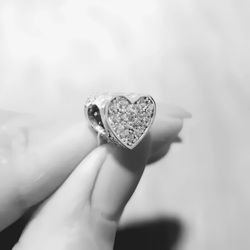 CHARM CORAZON PLATA 925 MICROCIRCONES DIJE PARA PANDORAS - 4