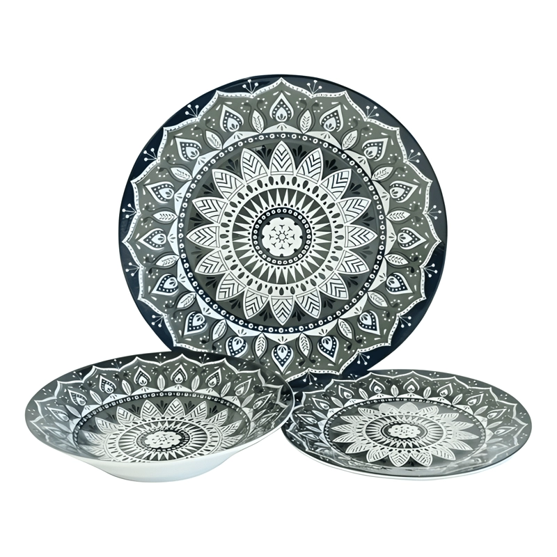 SET DE VAJILLA PORCELANA 18 PIEZAS DISEÑO GABRIELLE MANDALA - 3
