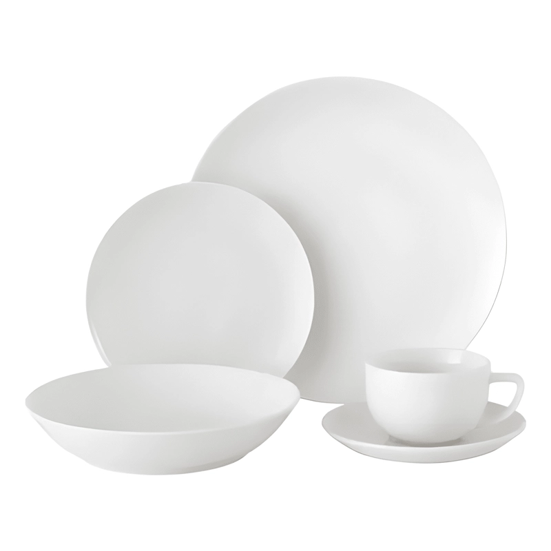 JUEGO DE LOZA 30 PIEZAS PORCELANA 6 PERSONAS BLANCA - 1