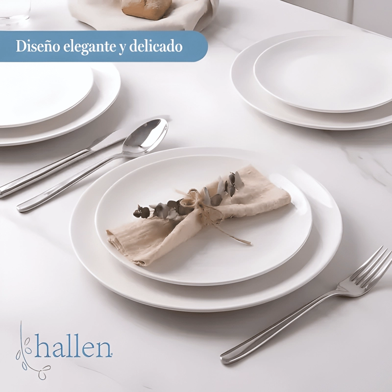 JUEGO SET DE VAJILLA 30PZAS PORCELANA SERENA BLANCA - 2