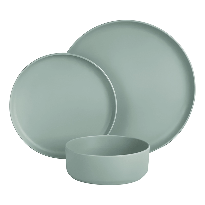 JUEGO VAJILLA GIBSON HOME, PARA 4 PERSONAS, MELAMINA VERDE - 1