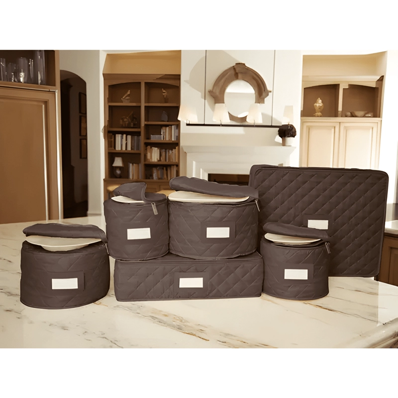 SET DE ALMACENAMIENTO ACOLCHADO PARA VAJILLA CON DIVISORE... - 3