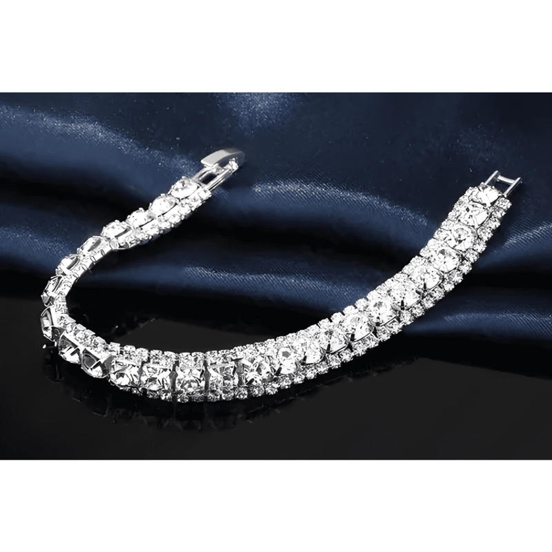 PULSERA PLATA 925 PARA DAMA MUJER ELEGANTE CIRCON CRISTAL #3 - 1