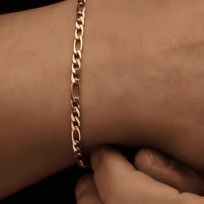 PULSERA HOMBRE FIGARO ENCHAPADO 5MM 20 CM | ACERO - 3