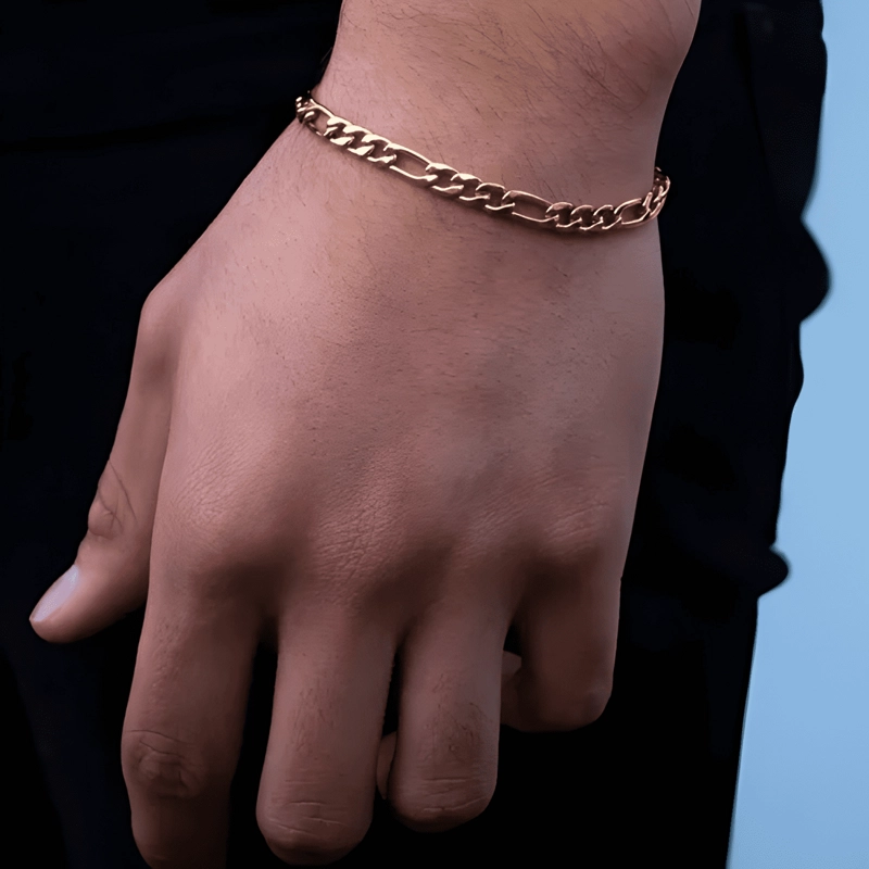 PULSERA HOMBRE FIGARO ENCHAPADO 5MM 20 CM | ACERO - 4