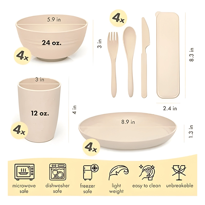 JUEGO DE VAJILLA LIVIANA Y RESISTENTE PARA CAMPING Y PICN... - 1