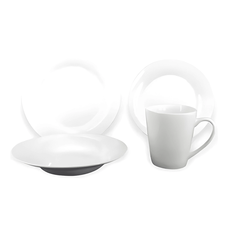 SET VAJILLA LOZA 16 PIEZAS BLANCO - 1