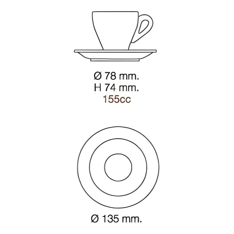 JUEGO TAZA Y PLATO DE CAPPUCCINO 155 ML - 1