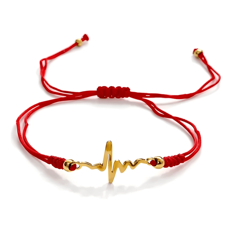 PULSERA BRAZALETE HILO PROTECCION CHARM DE LATIDOS ROJO - 2