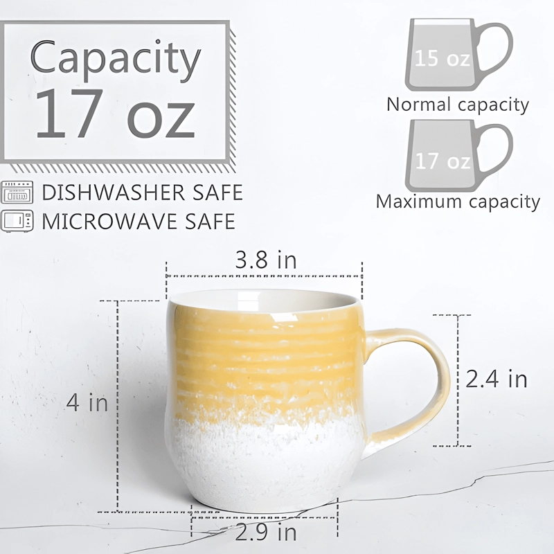 SET 2 TAZAS CERAMICAS GRANDES 500 ML PARA Y TE ... CAFE - 1