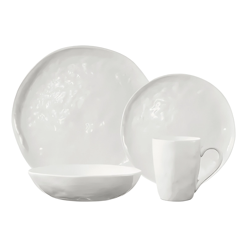 JUEGO LOZA PORCELANA 16 PIEZAS ARTISAN COMPLETO BLANCO - 1