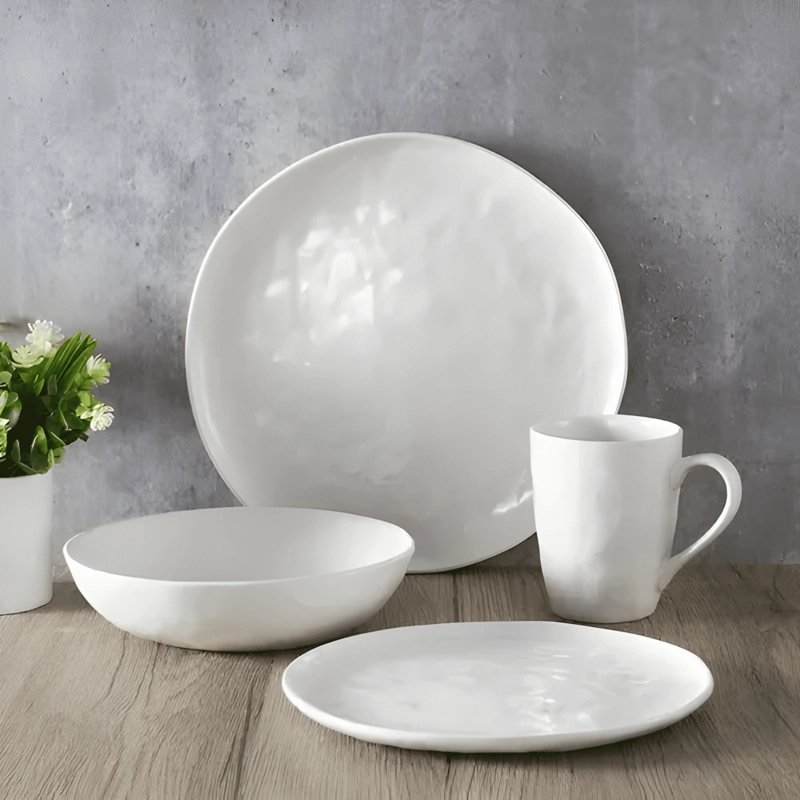 JUEGO LOZA PORCELANA 16 PIEZAS ARTISAN COMPLETO BLANCO - 2
