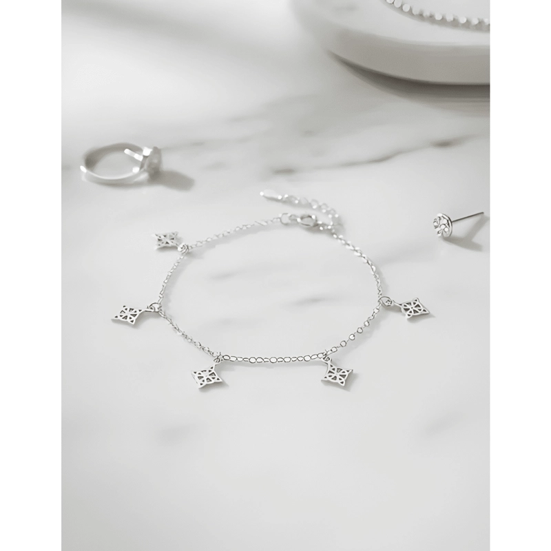 PULSERA 5 NUDO DE BRUJAS PLATA FINA 925 AMULETO PROTECCION - 1