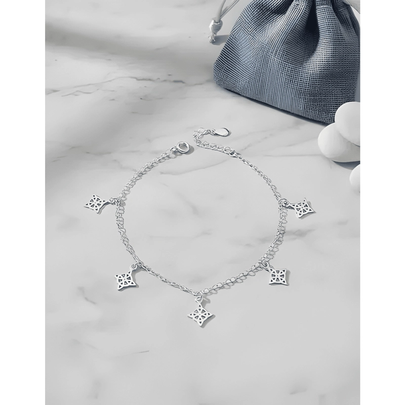 PULSERA 5 NUDO DE BRUJAS PLATA FINA 925 AMULETO PROTECCION - 2