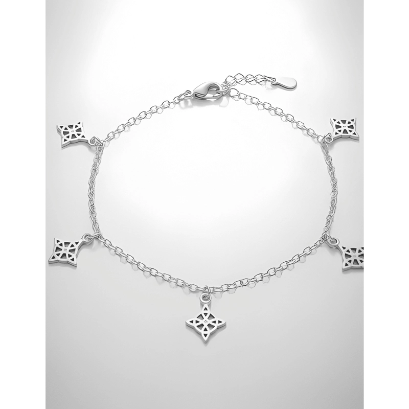 PULSERA 5 NUDO DE BRUJAS PLATA FINA 925 AMULETO PROTECCION - 3