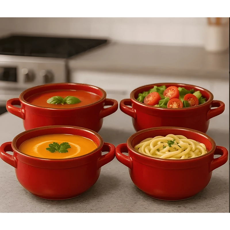 JUEGO DE VAJILLA 8 PIEZAS - BOWLS DE 22 CM Y PLATOS DE 33 CM - 1
