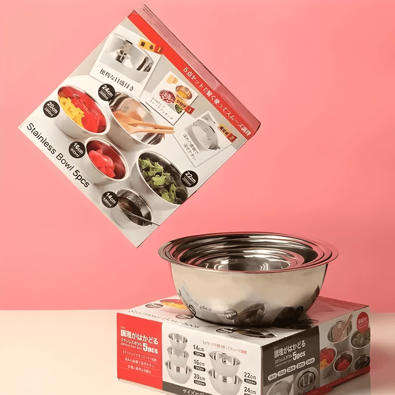 PACK 5 BOWL POCILLO ACERO INOXIDABLE REPOSTERIA COCINA #7 - 3