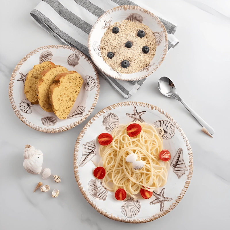 JUEGOS DE VAJILLAS DE ZAROCRUS MELAMINE, 12 PIEZAS DE PLATOS - 3