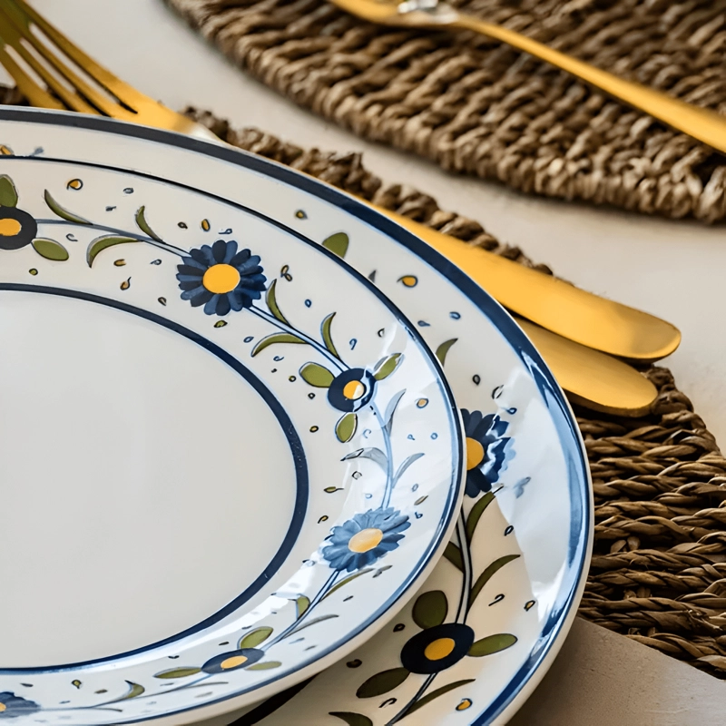 JUEGO DE VAJILLA 30 PIEZAS PORCELANA FIESOLE CON FLORES - 2
