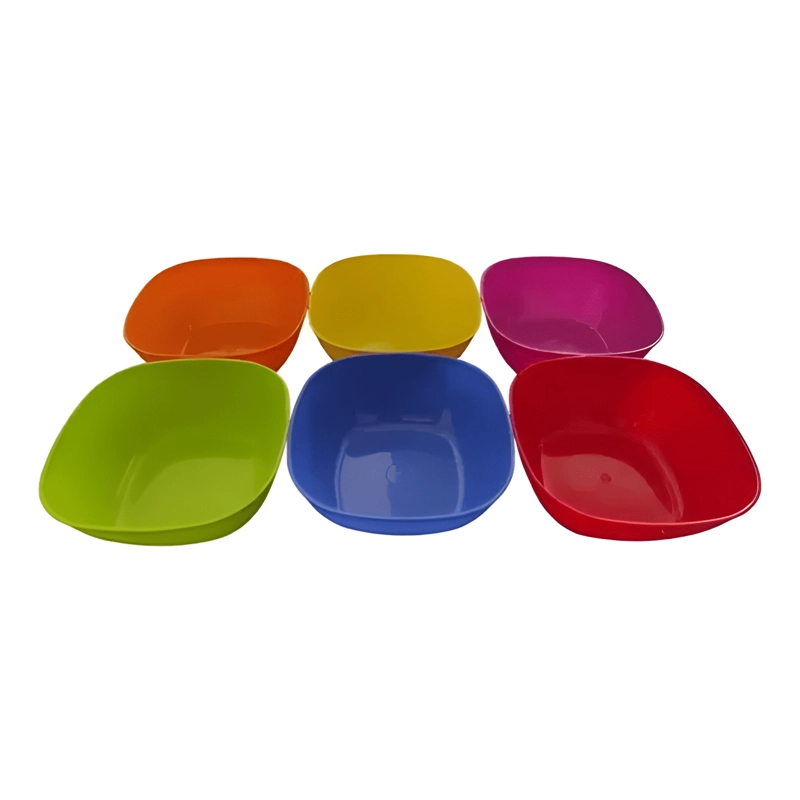 SET 6 BOWLS POCILLOS CEREALES POSTRE PLASTICO 12CM - 1