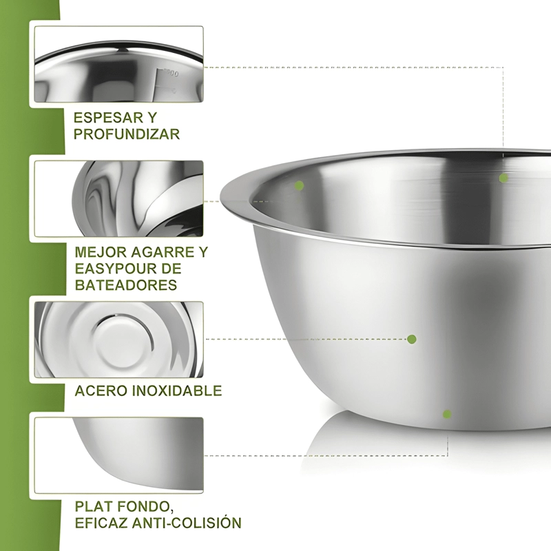 5PC BOWL POCILLO ACERO INOXIDABLE REPOSTERIA COCINA #2 - 4