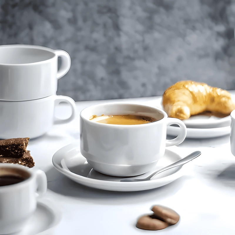SET DE 12 TAZA TE 200 CC + PLATILLO APILABLE TOWER PORCELANA - 2