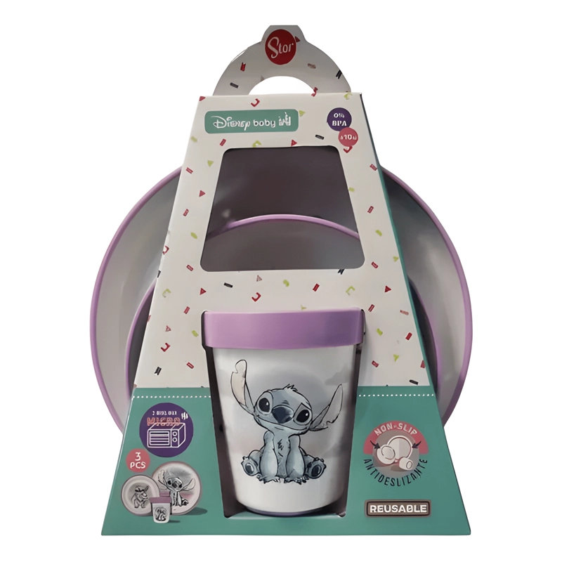 JUEGO DE VAJILLA DE 3 PIEZAS STITCH DISNEY - 1